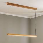Lindby Signon LED hanging light made of oak