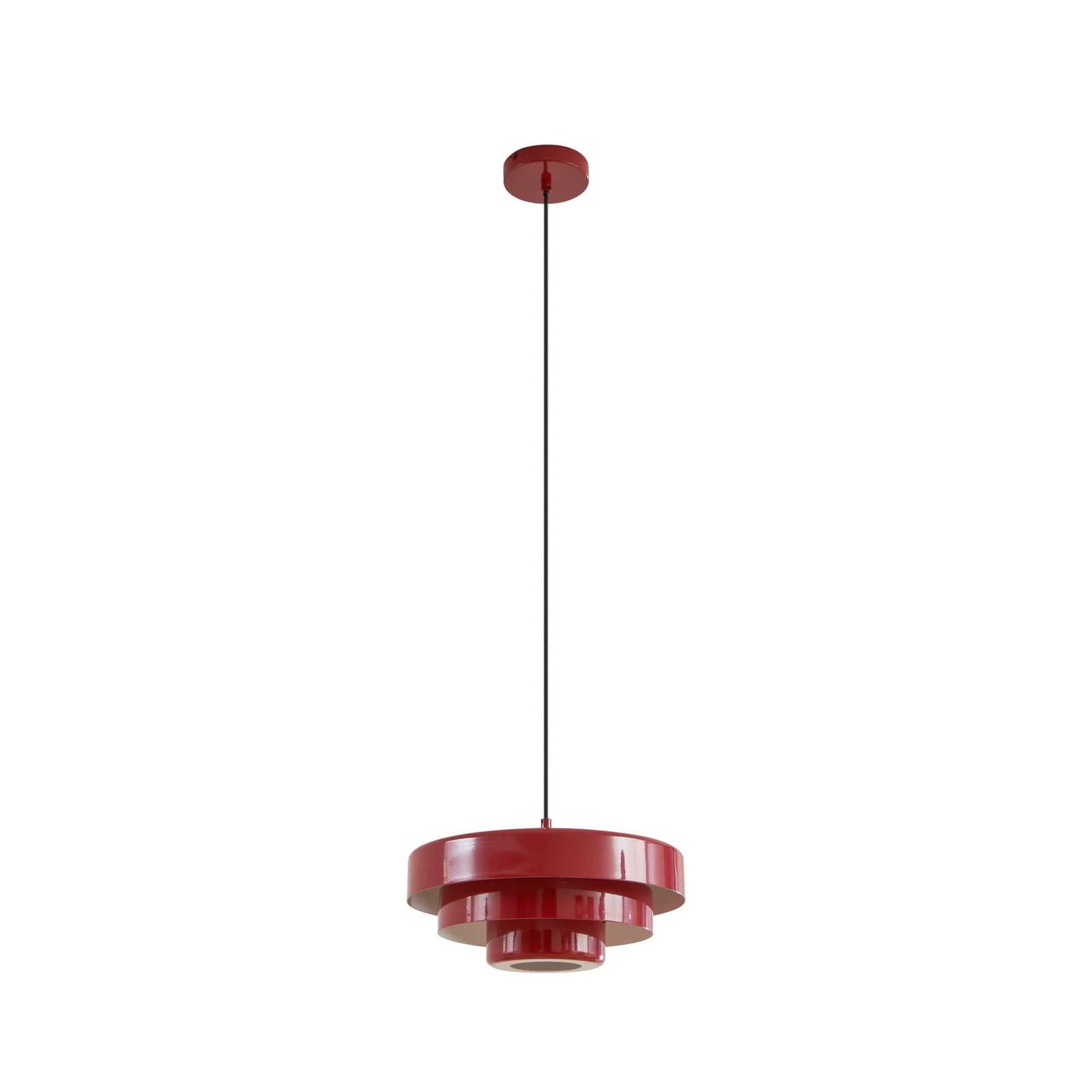 Lampada a sospensione Lindby Tivra, rosso lucido, Ø 35 cm, metallo