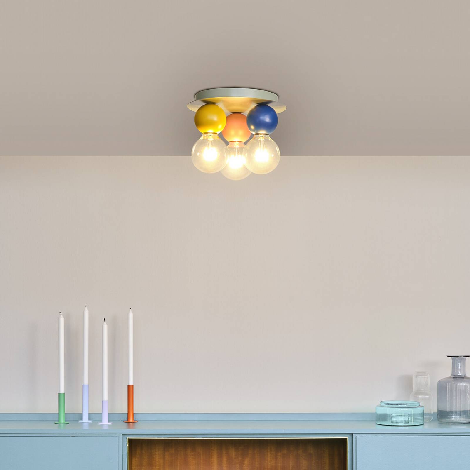 OSRAM Deckenlampe Decor Bubble, 3-fl., Stahl, bunt, E27 günstig online kaufen