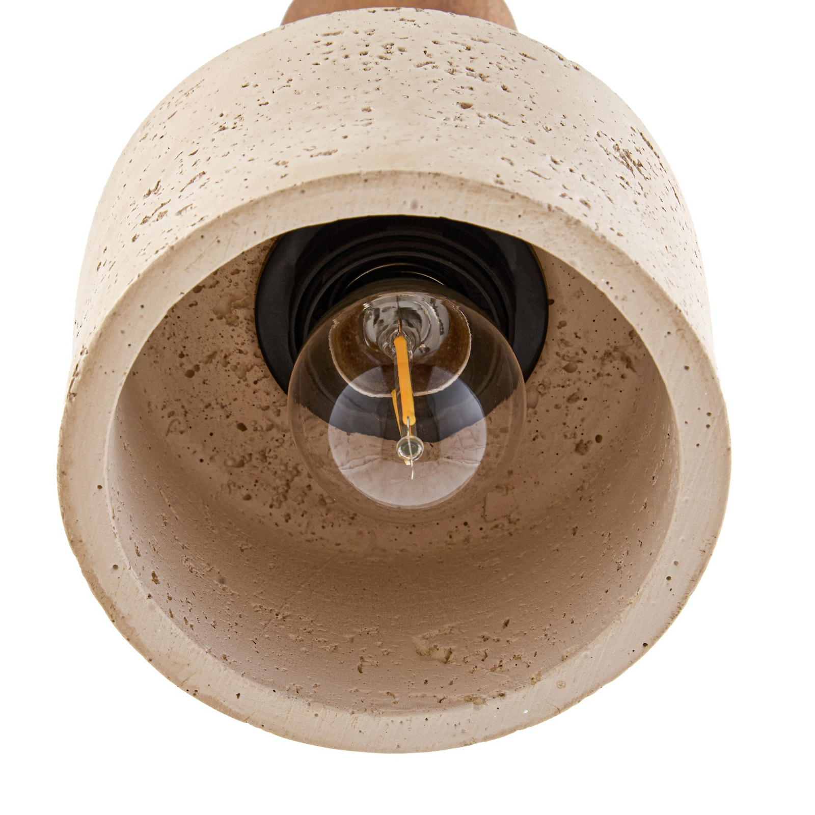 Lucande Hängeleuchte Carlotta, 3-flg., 80 cm, beige, Beton Lucande Hängeleuchte Carlotta, 3-flg., 80 cm, beige, Beton