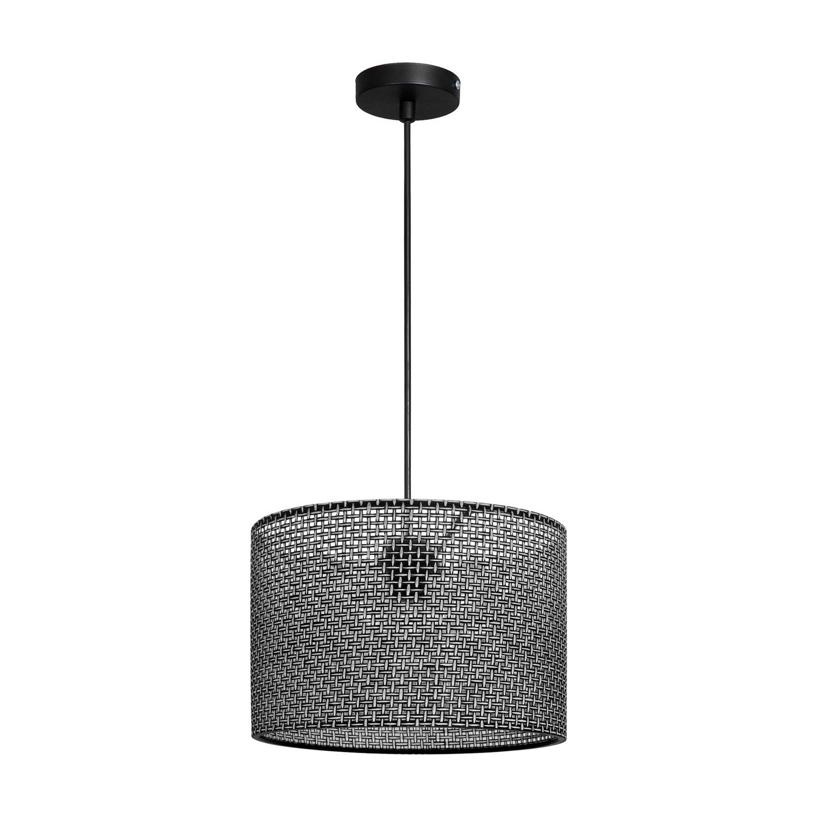 Nara lógó világítás, fekete mintás, szövet, Ø 30 cm