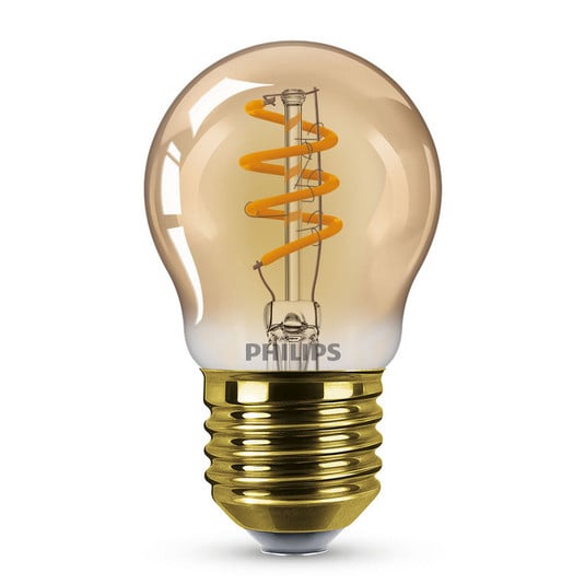 Philips LED Classic E27 P45 2,6W 1.800K oro dim