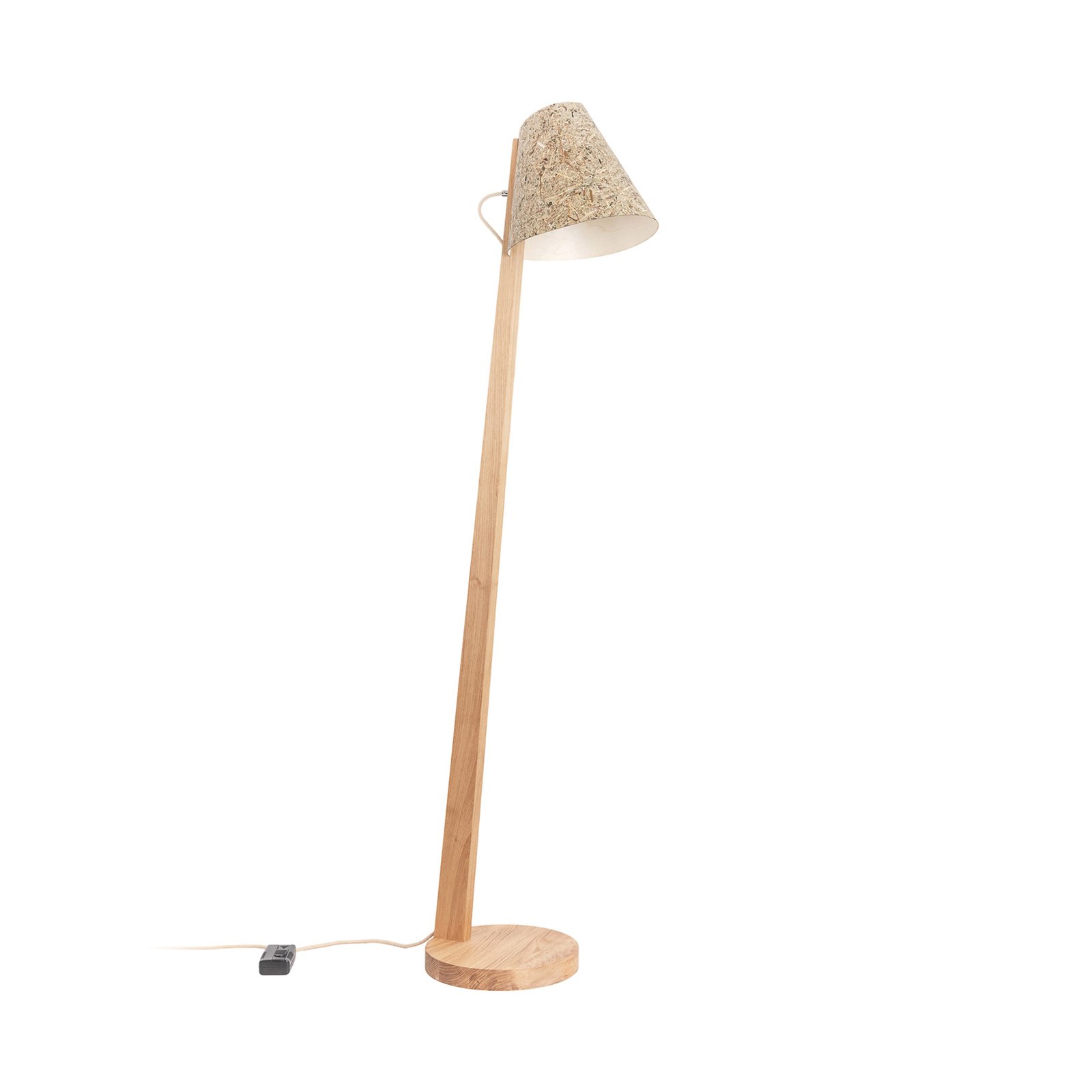 ALMUT 1411 lámpara de pie curvada Ø30cm heno puro