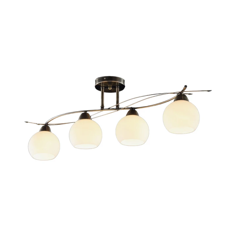 Lindby - Leanda 4 Plafonnier Opal/Antique Brass