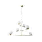 Lampada a sospensione Braccia orientabili pure a 6 luci ottone/bianco