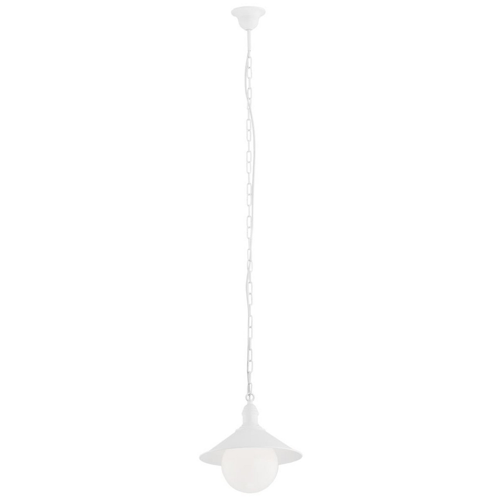 Außenhängeleuchte Enduro, weiß, Stahl, Glas, IP44, E27