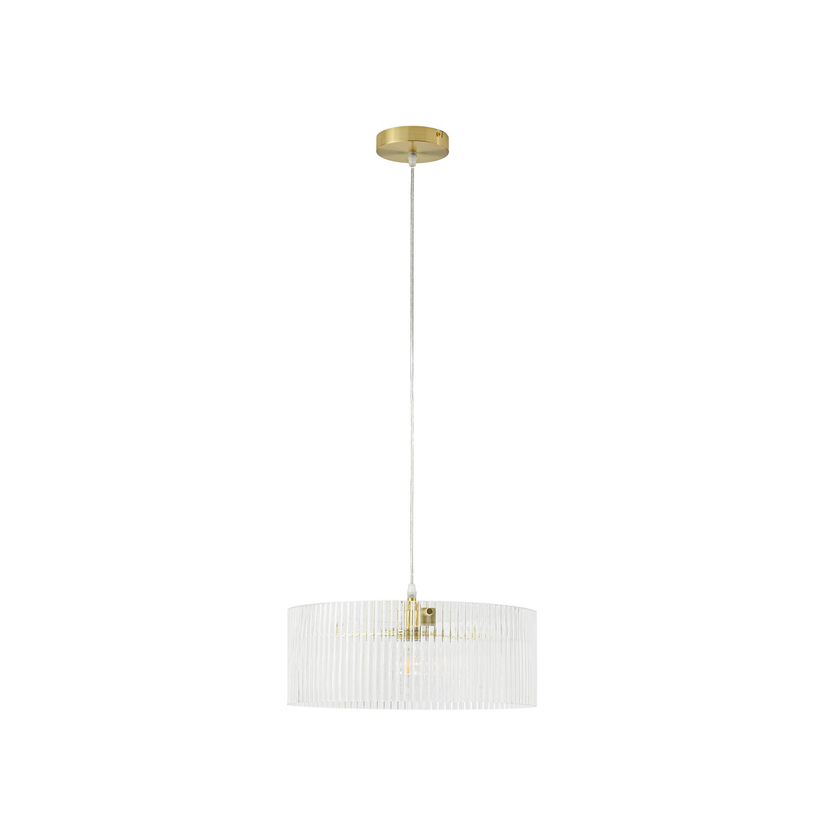 Meritt hanglamp, messing/helder, Ø 40 cm, glas - Lucande