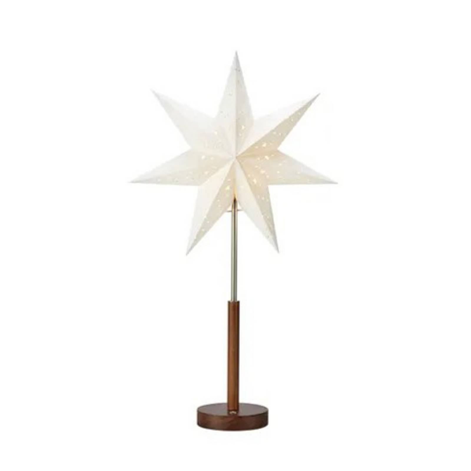 LED-Akku-Papierstern Noella, braun/weiß, Höhe 62 cm