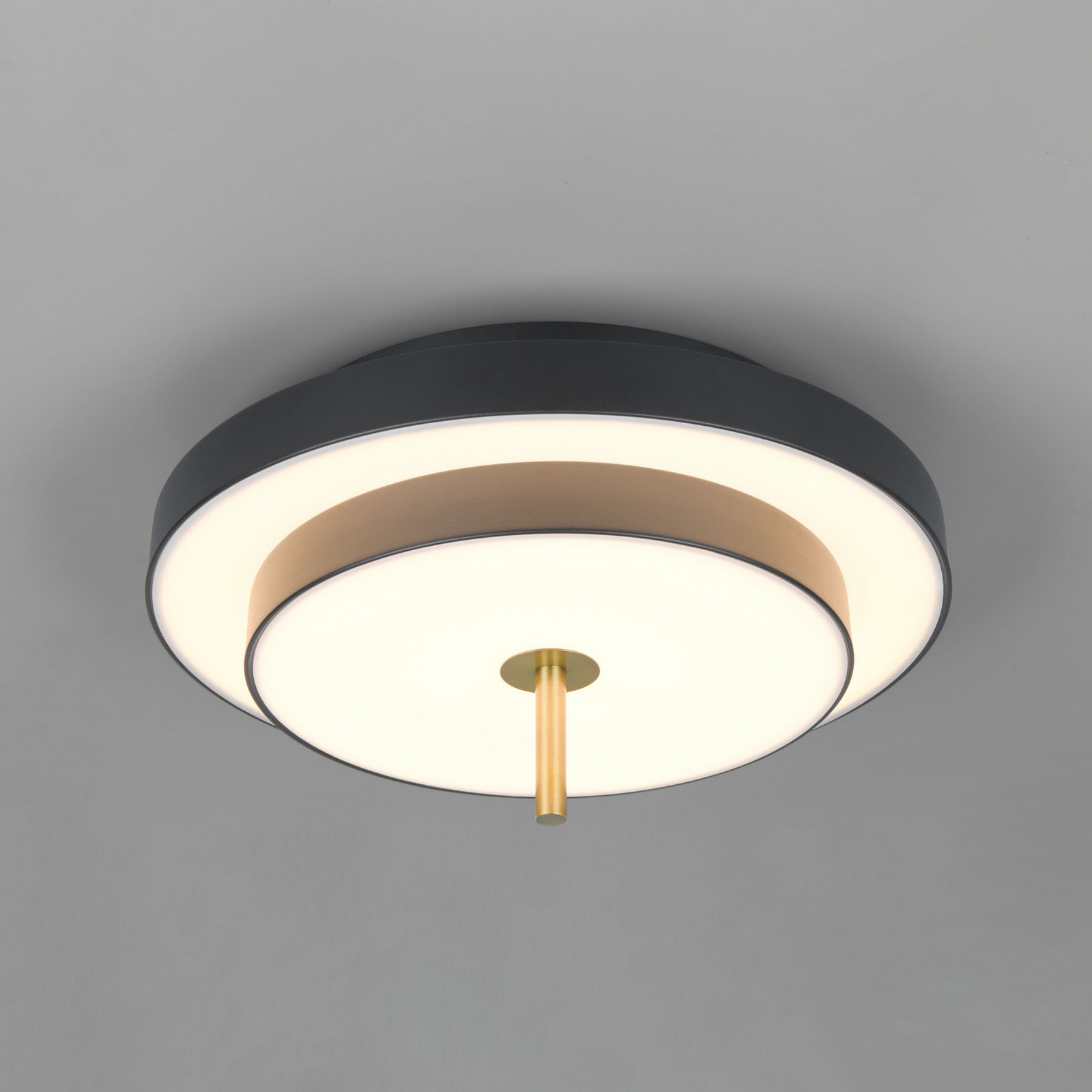 Trio Lighting Plafonieră LED Keaton negru/auriu Ø 40 cm CCT - Camera de zi / sufragerie - negru auriu alb - Metal