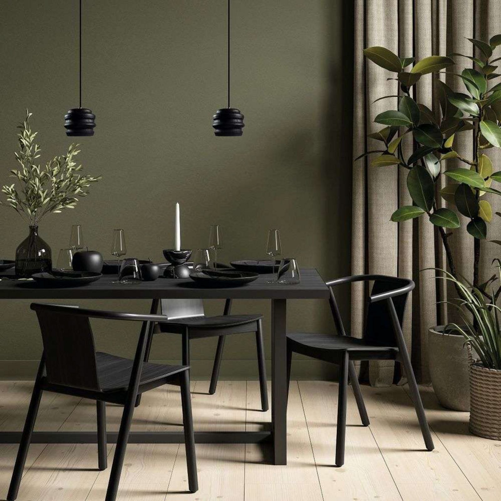 Peak Lustră Pendul Oak Black - CPH Lighting