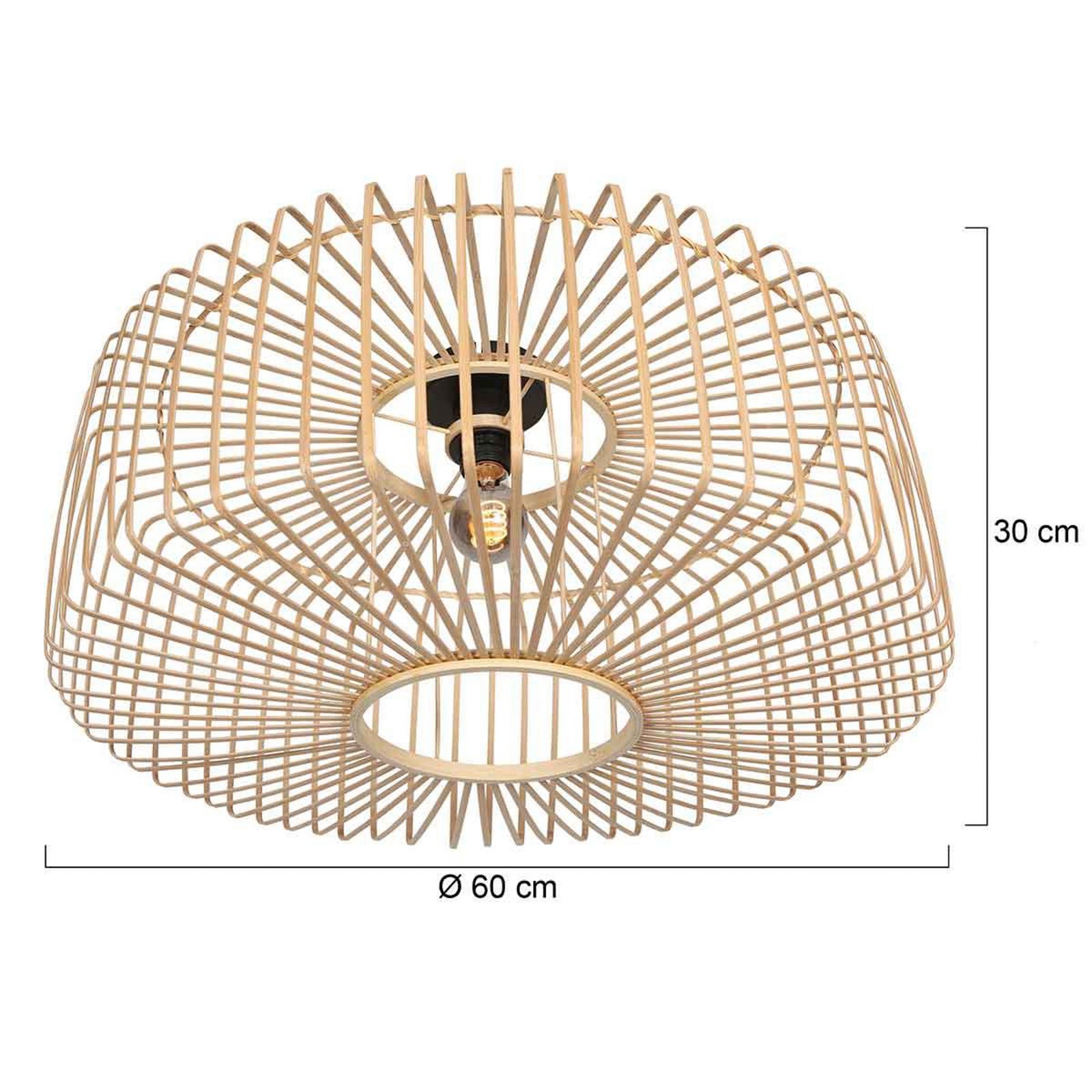 Bloeba ceiling light, Ø 60 cm, wood, natural, E27