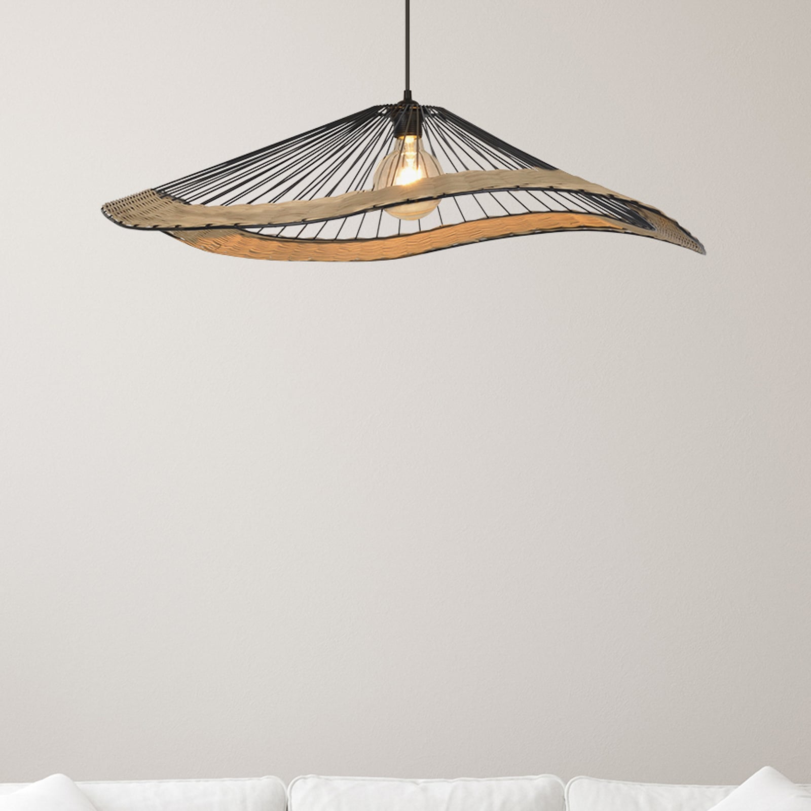 Lampada a sospensione Mekong nera, altezza 18 cm - COREP SAS