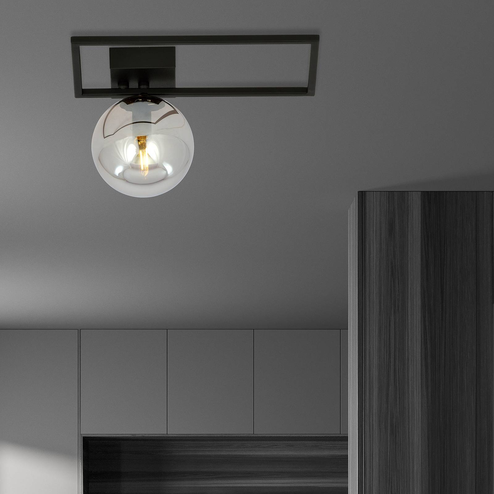 Lampa sufitowa Imago 1D, 1-punktowa, czarna/grafitowa