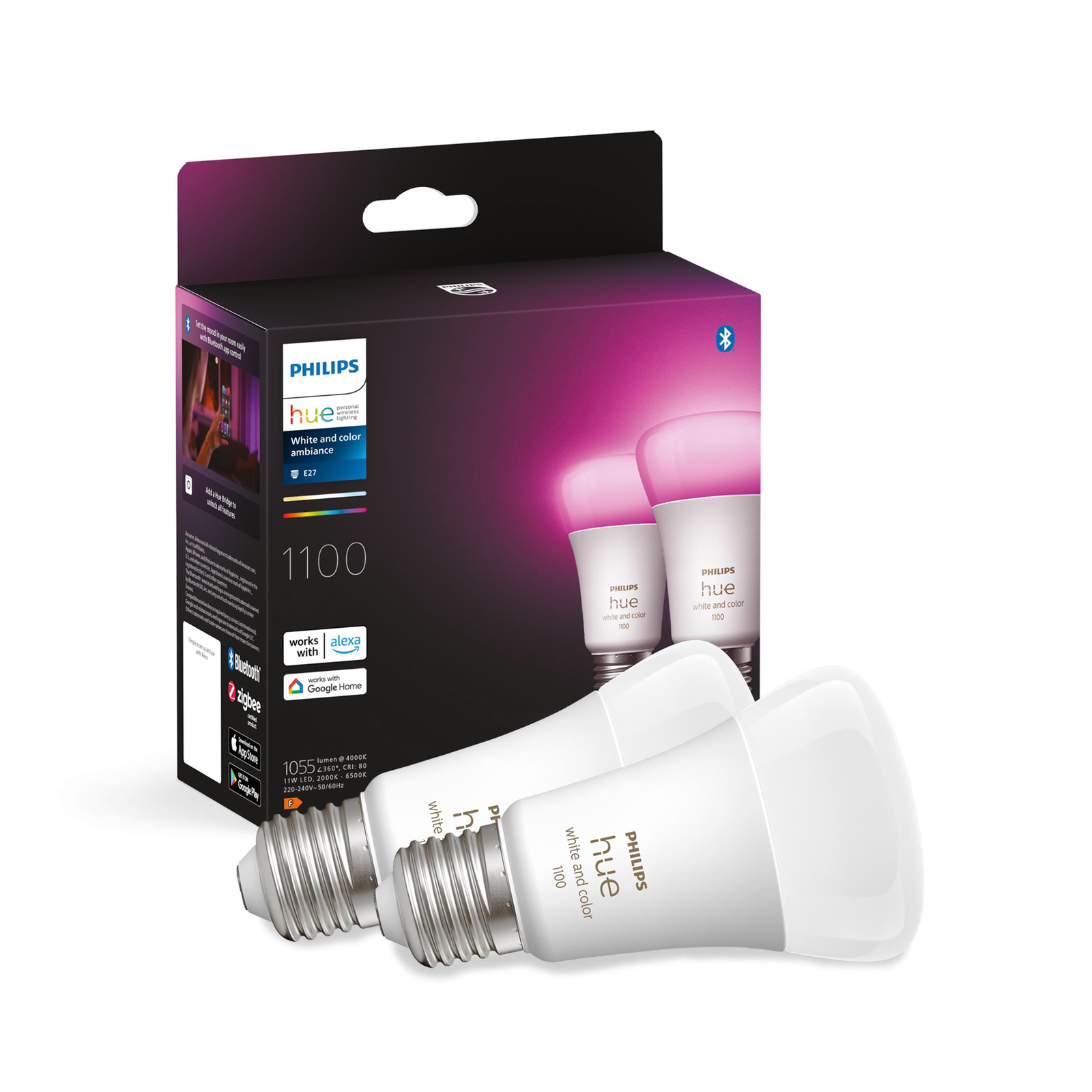 Philips Hue White&Color Ambiance E27 9W 1100lm 2 x
