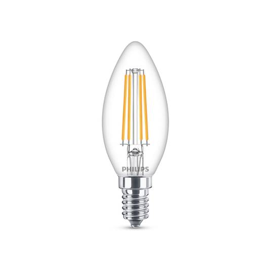 Philips Classic LED bulb E14 B35 6.5W 2,700K clear