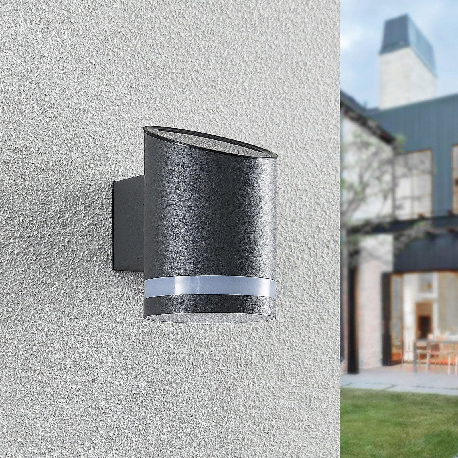 Bentlas LED Solar Cell Wall Lamp Anthracite - Lindby