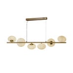 Pebble pendant light 6-bulb, brass