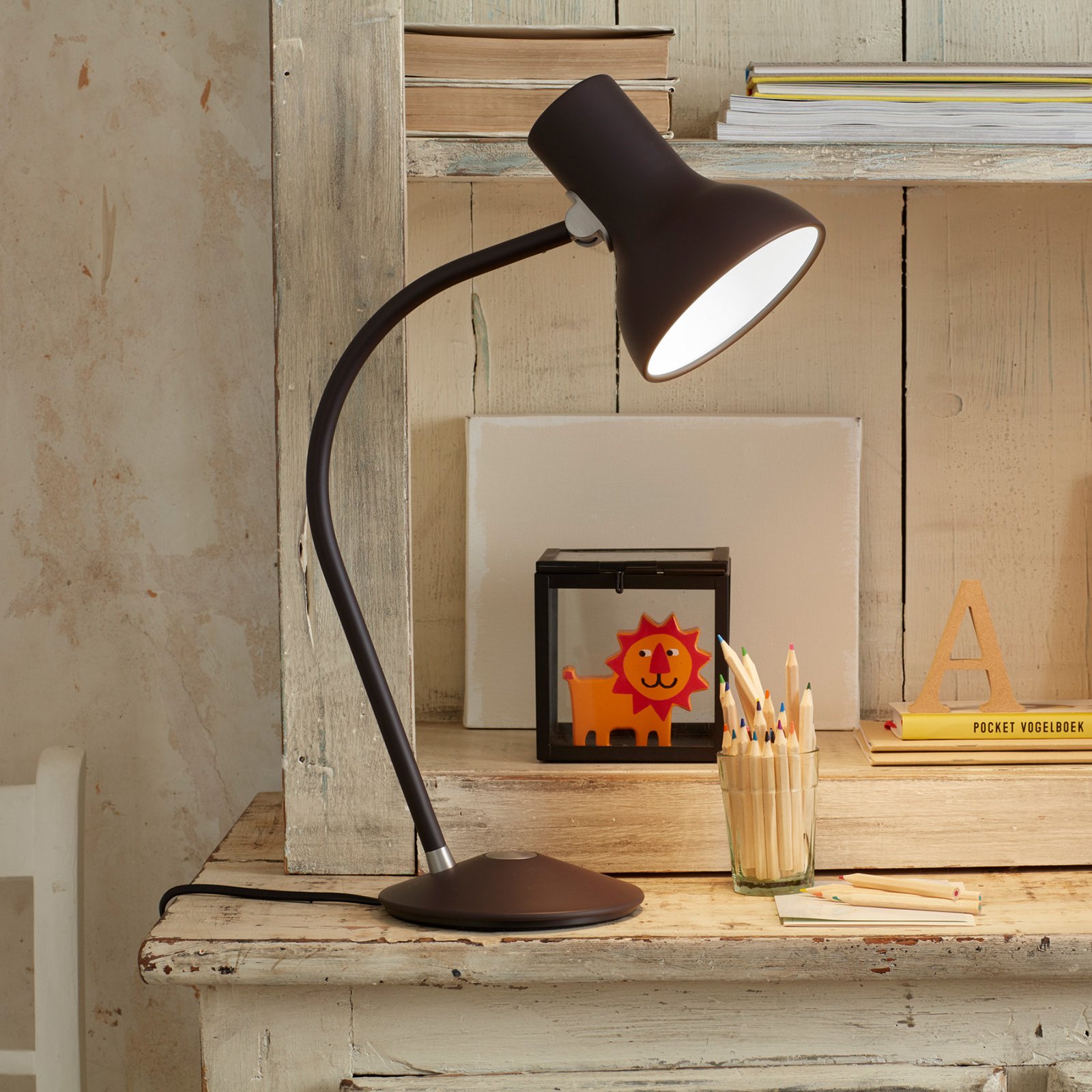 Anglepoise Type 75 Mini table lamp, brown black