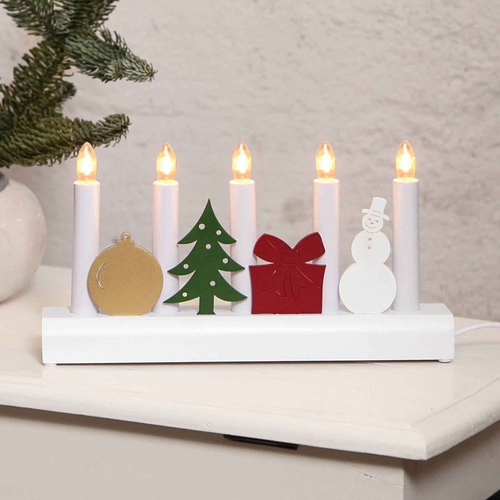 Levně Barevný svíčkový lustr Julia s vánočními motivy