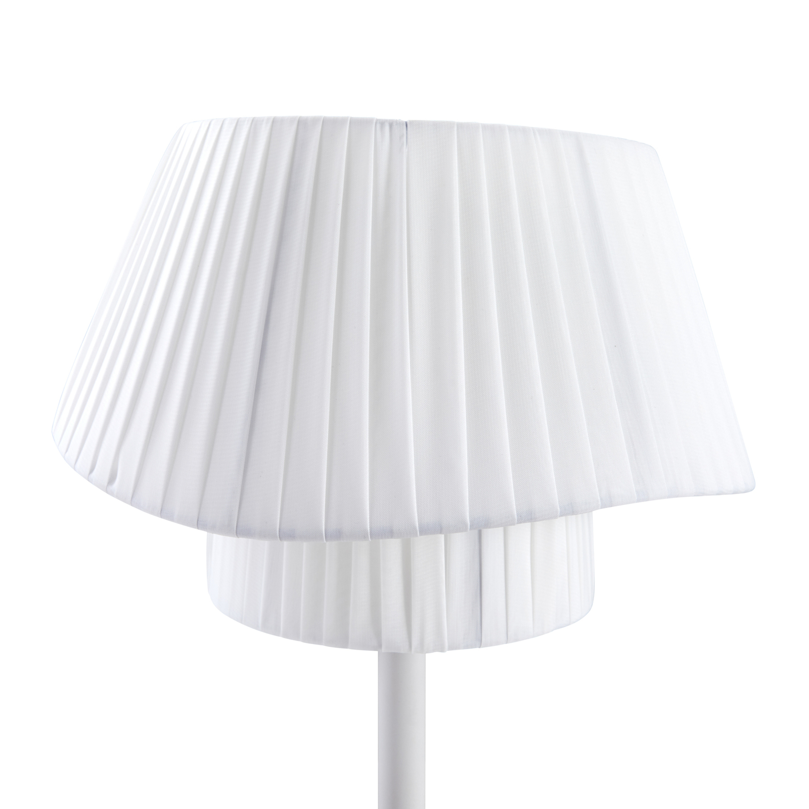 Lámpara de mesa Lindby Eryndor, blanca, textil, Ø 30 cm, E27