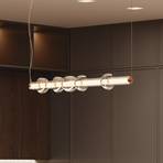 Candeeiro suspenso LED Maytoni Cosmo, latão, comprimento 98 cm, vidro