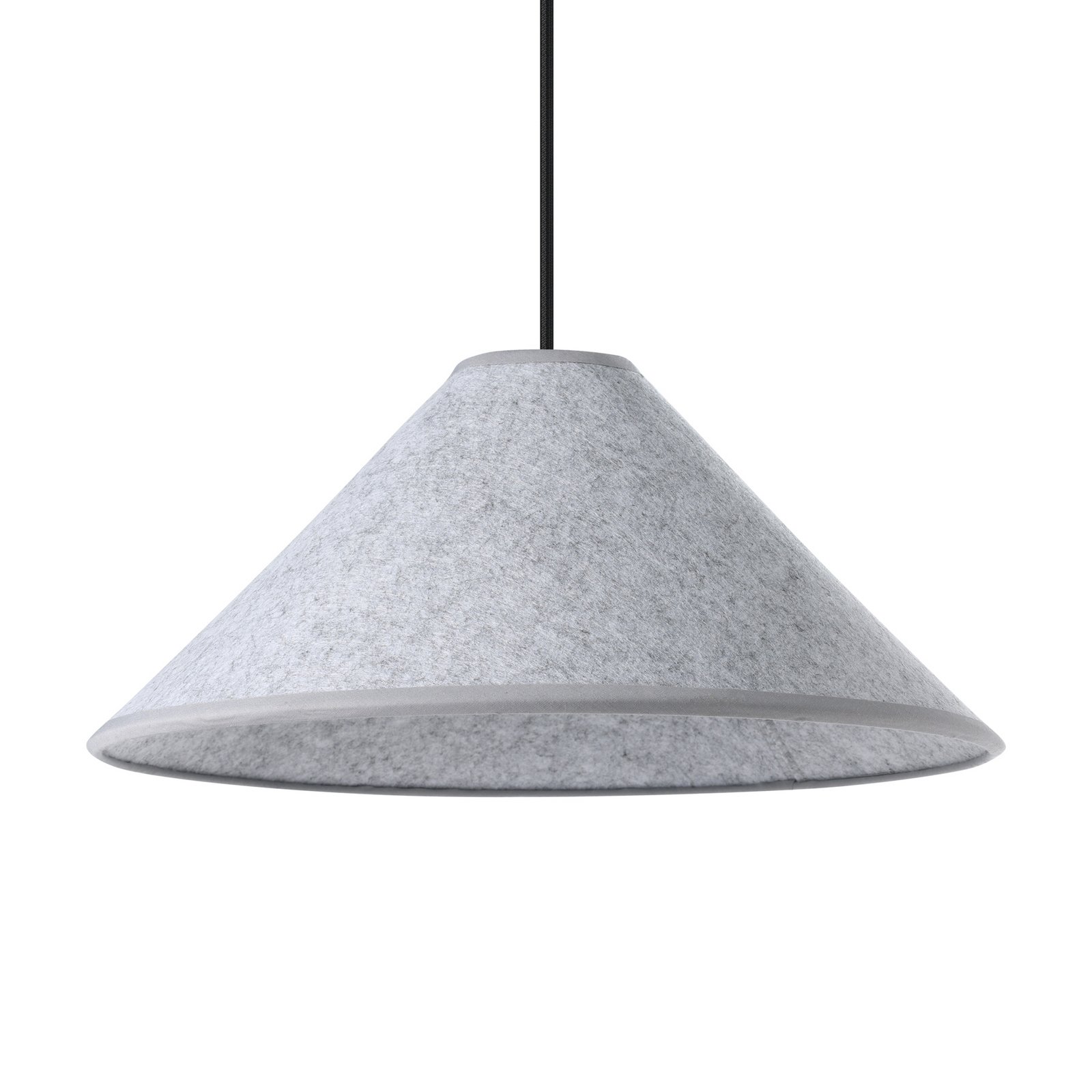 Lampa wisząca Alsager z filcowym kloszem stożkowym