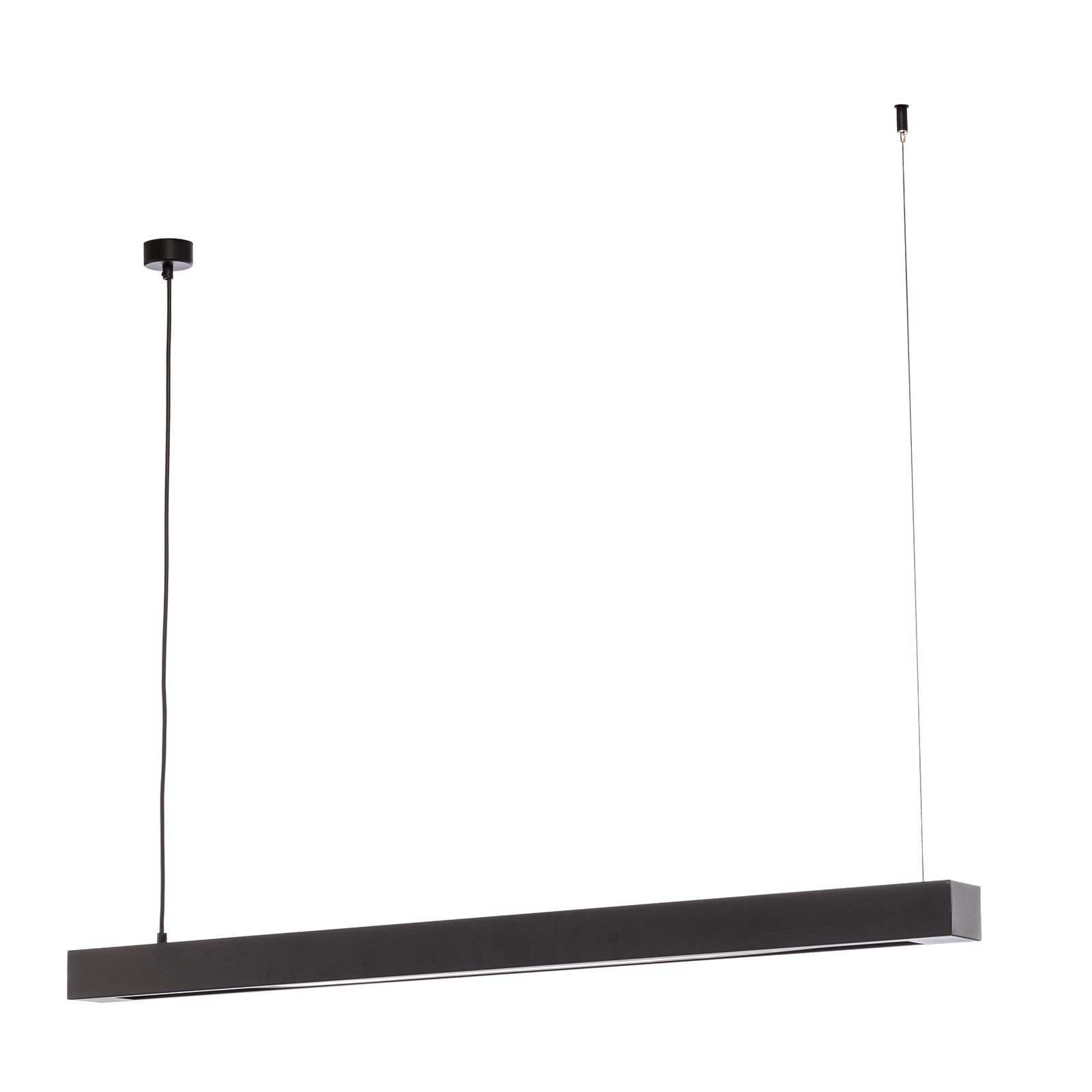 Candeeiro suspenso Lungo, preto, comprimento 124 cm