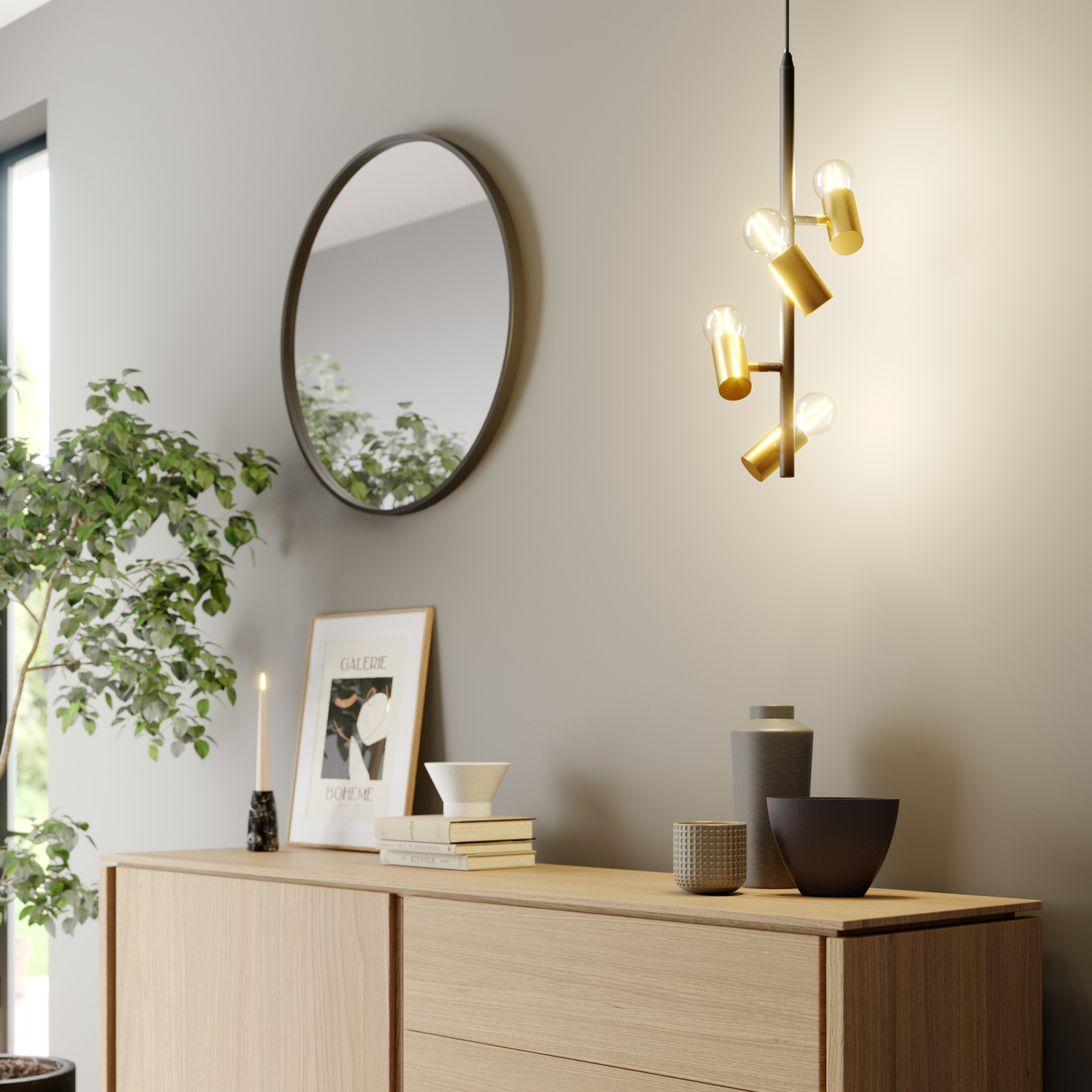 Lindby Idis lampa wisząca, 4-punktowa