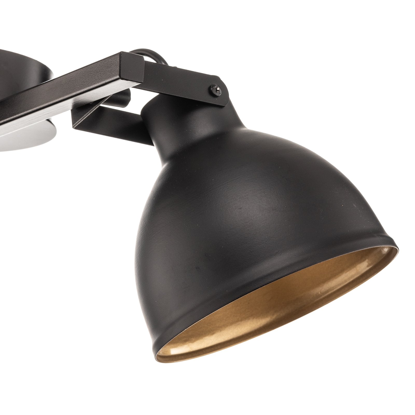 Trial ceiling light, 2-bulb, black/gold