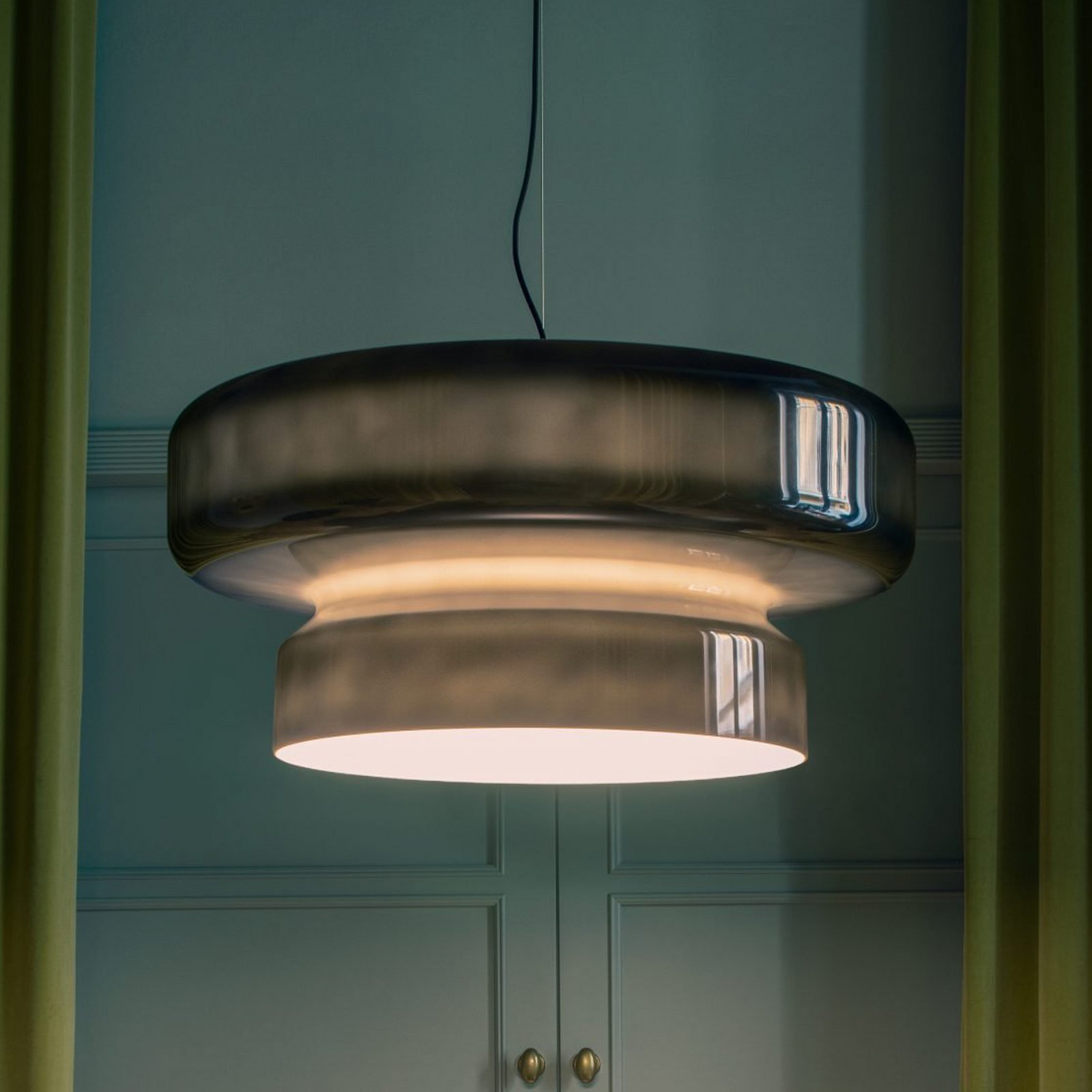 Candeeiro suspenso LED MARSET Bohemia, Triac, cinzento fumado