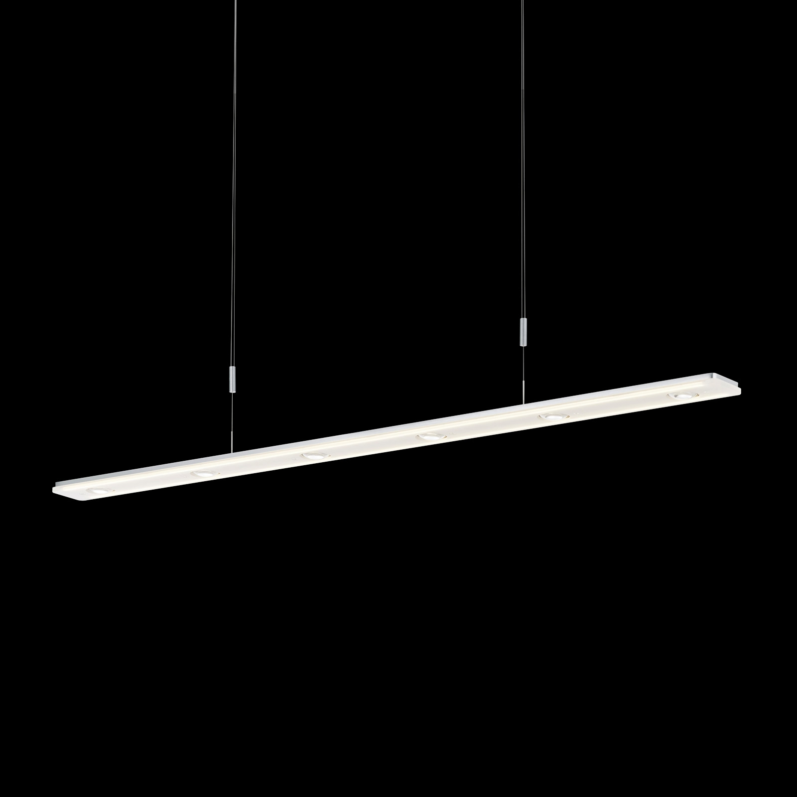 BANKAMP Caro LED hanging light, aluminium, for Living / Dining Room, metal, plastic, 60 W, energy efficiency: A+, L: 120 cm, W: 8 cm