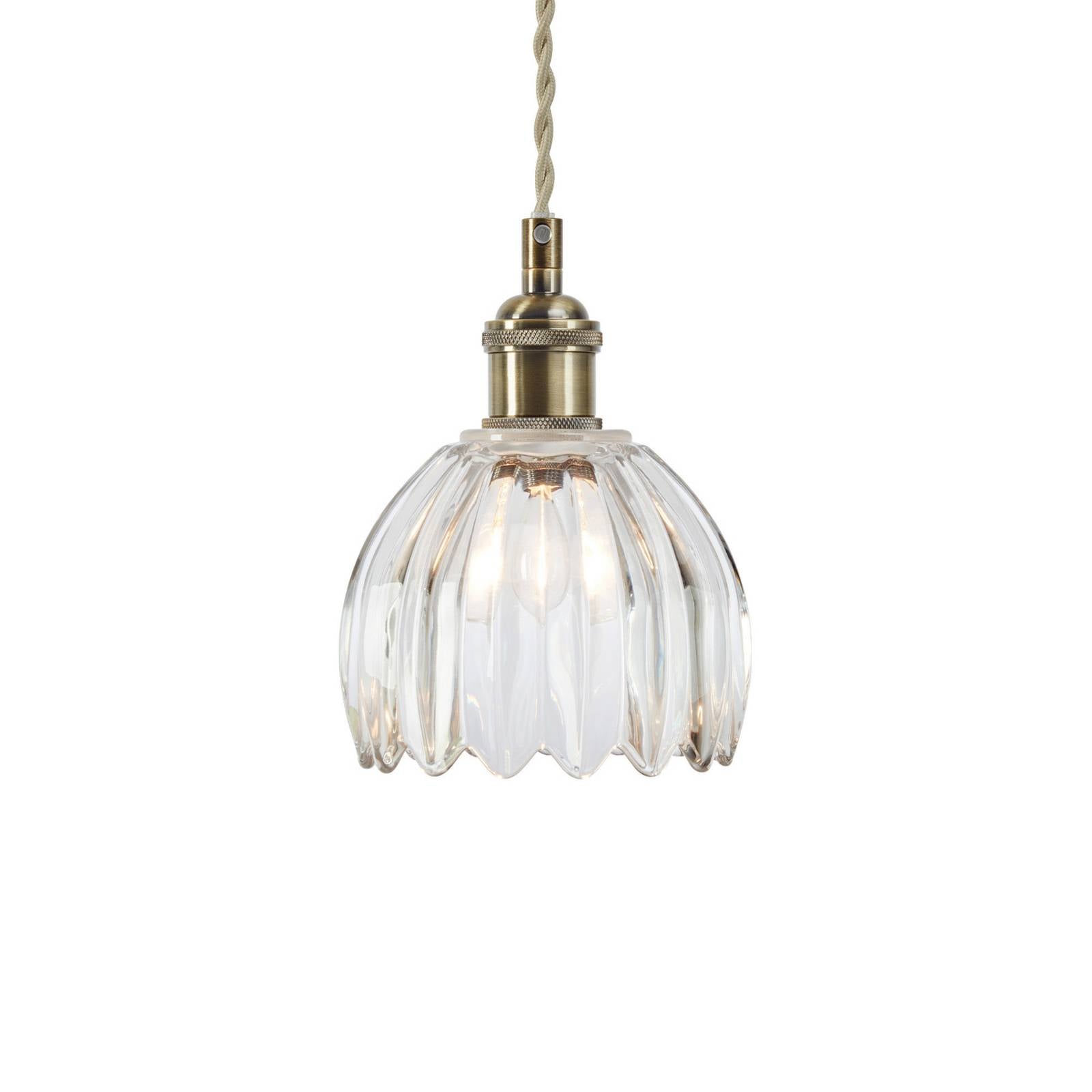 Markslöjd Suspension Gota, laiton vieilli/transparent, verre, Ø 13 cm, fiche