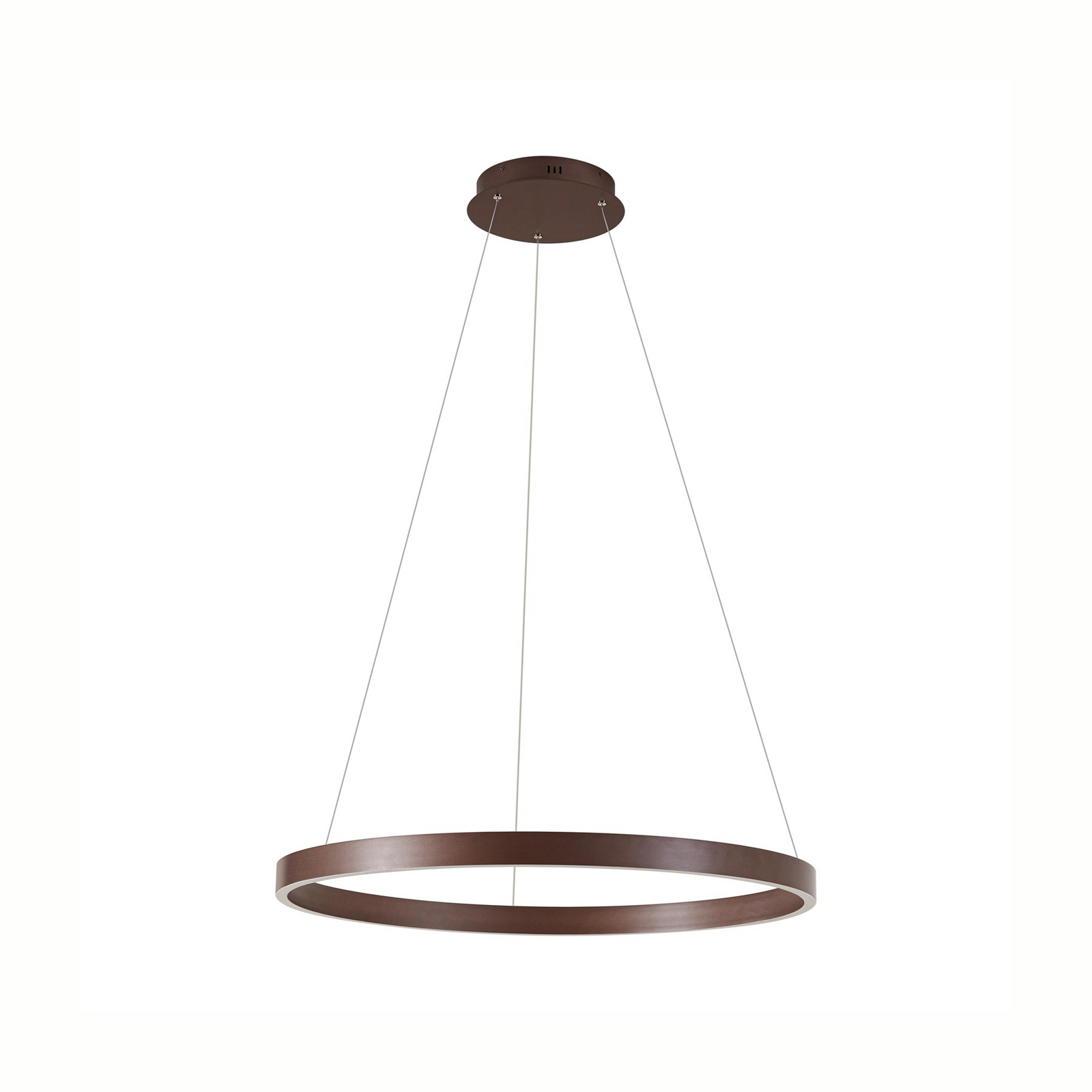 Lucande LED Pendant lamp Yonam, coffee, Ø 80cm