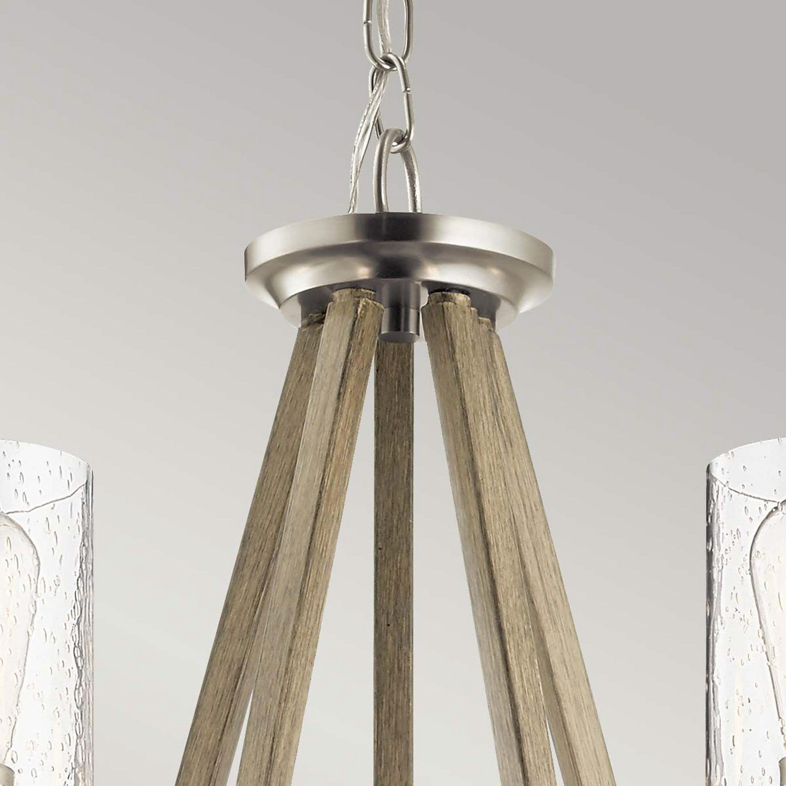 KICHLER Lampă suspendată Deryn 5 lumini gri antichizat - Camera de zi / sufragerie - gri argintiu antic transparent - Metal