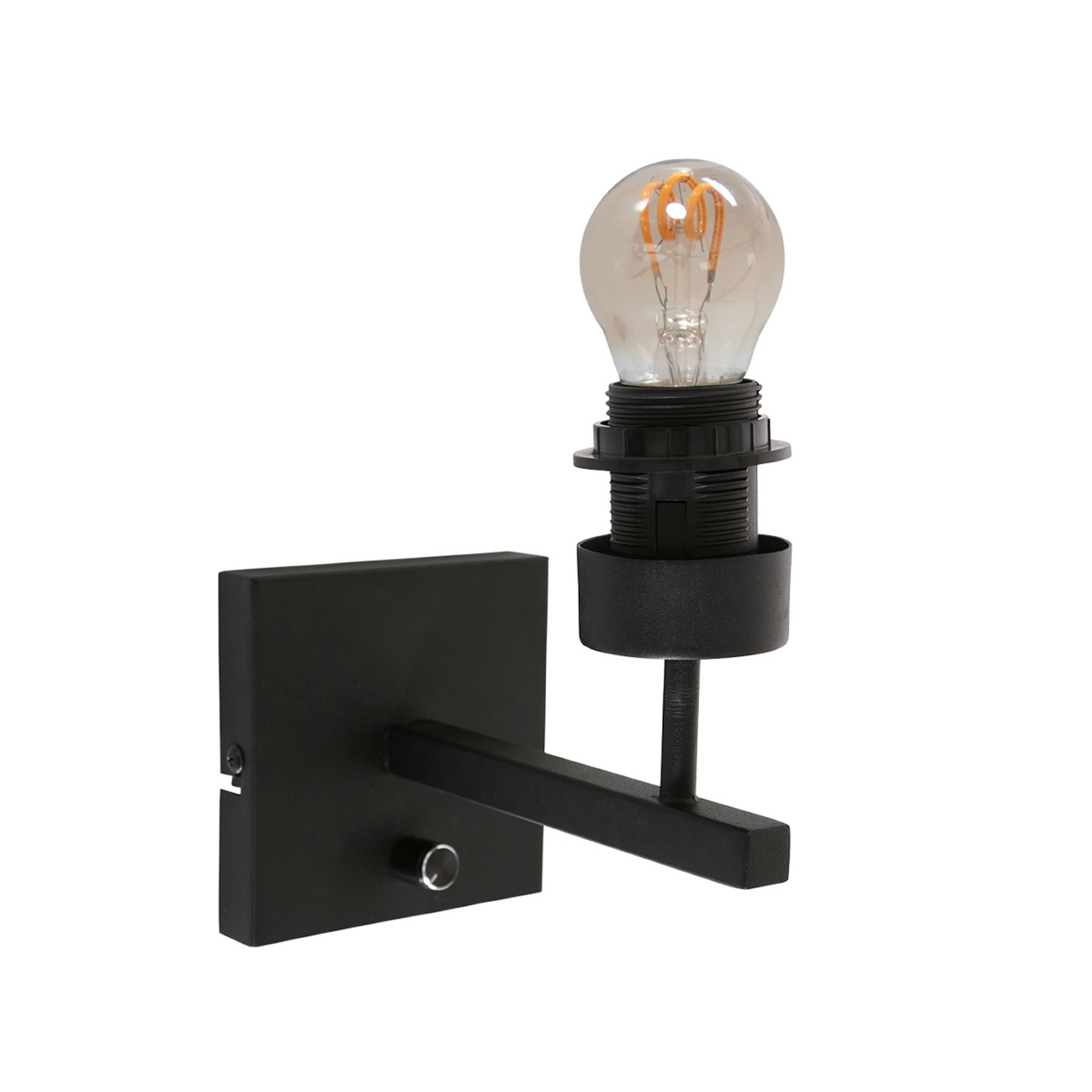 Aplică de perete Stang, negru/maro, înălțime 25 cm, plută