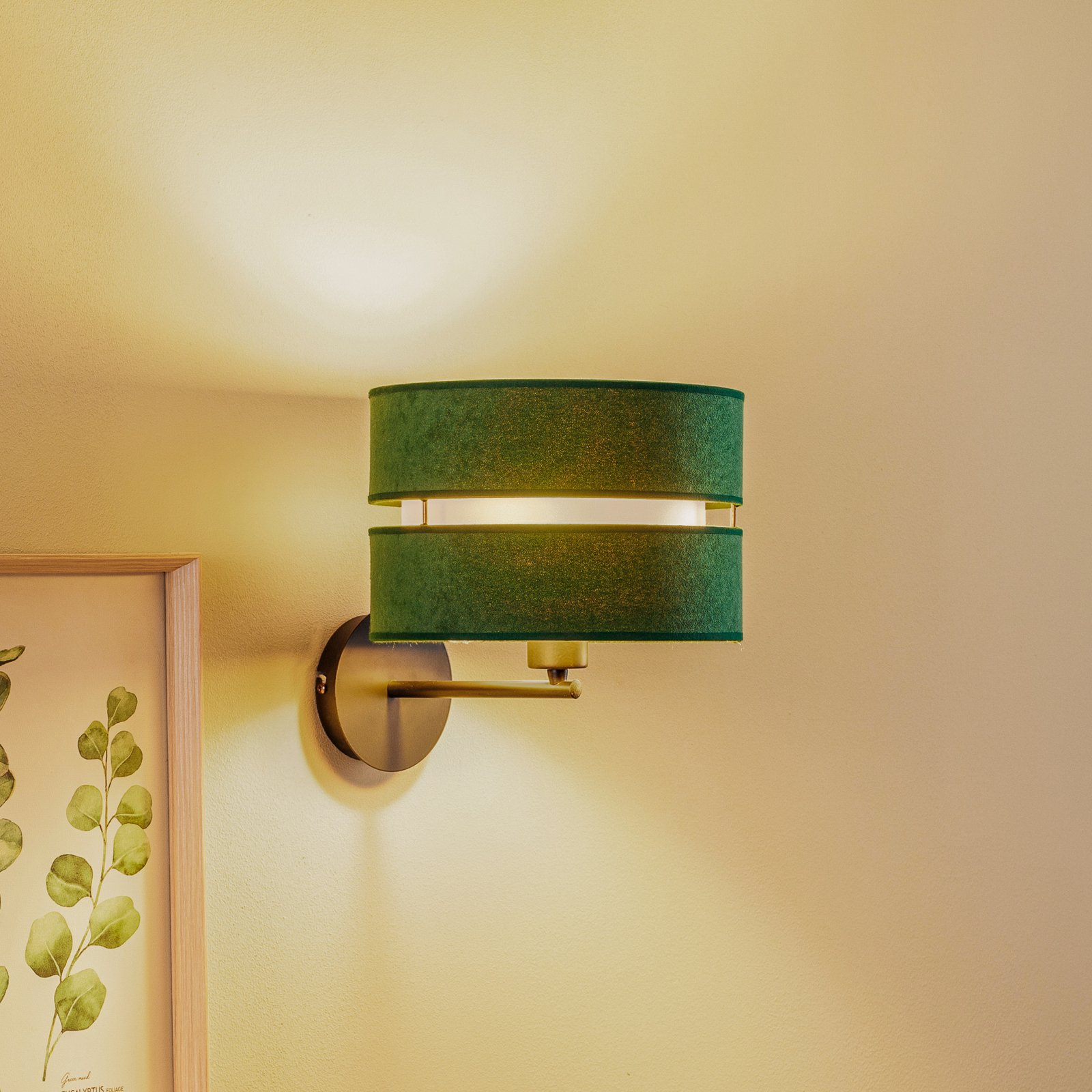 Applique Duo, verte/dorée Ø 25 cm, à 1 lampe