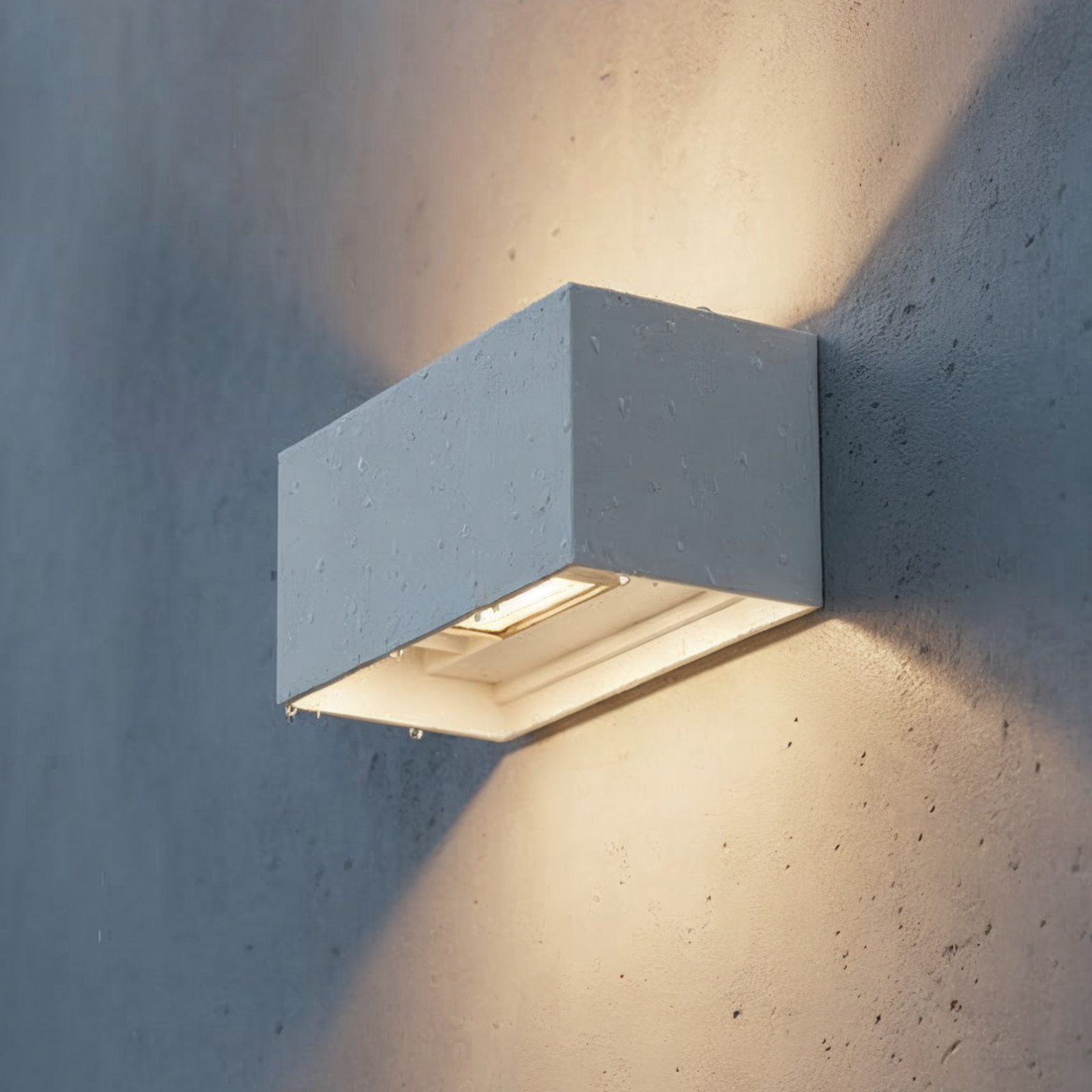 Ideal Lux LED-ulkoseinävalaisin Atom, valkoinen, 20 cm, metallia