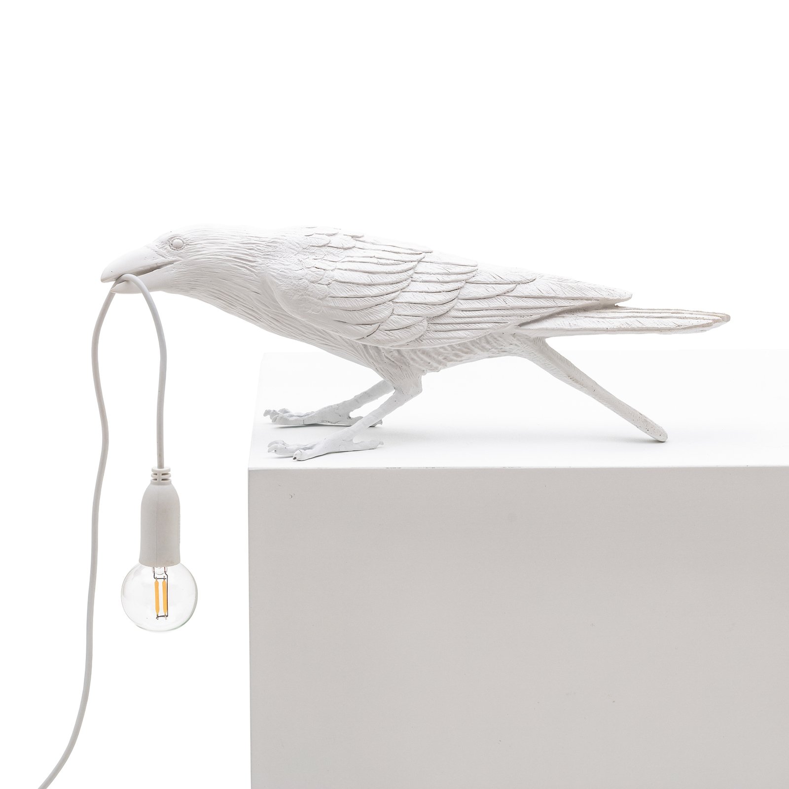Lampada LED da tavolo Bird Lamp, giocosa, bianco