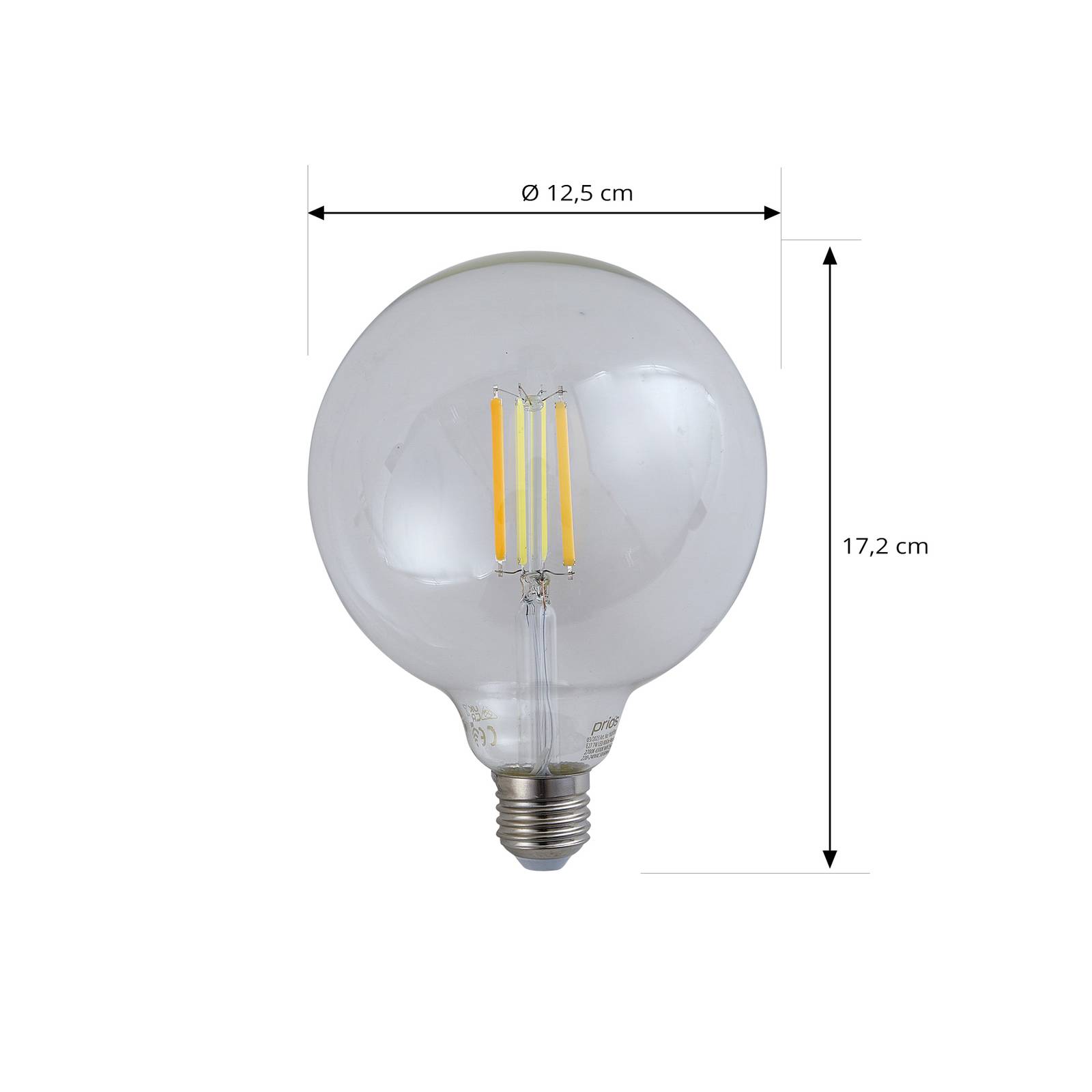 LUUMR Smart LED-lampa klar E27 G125 7W Tuya WLAN CCT