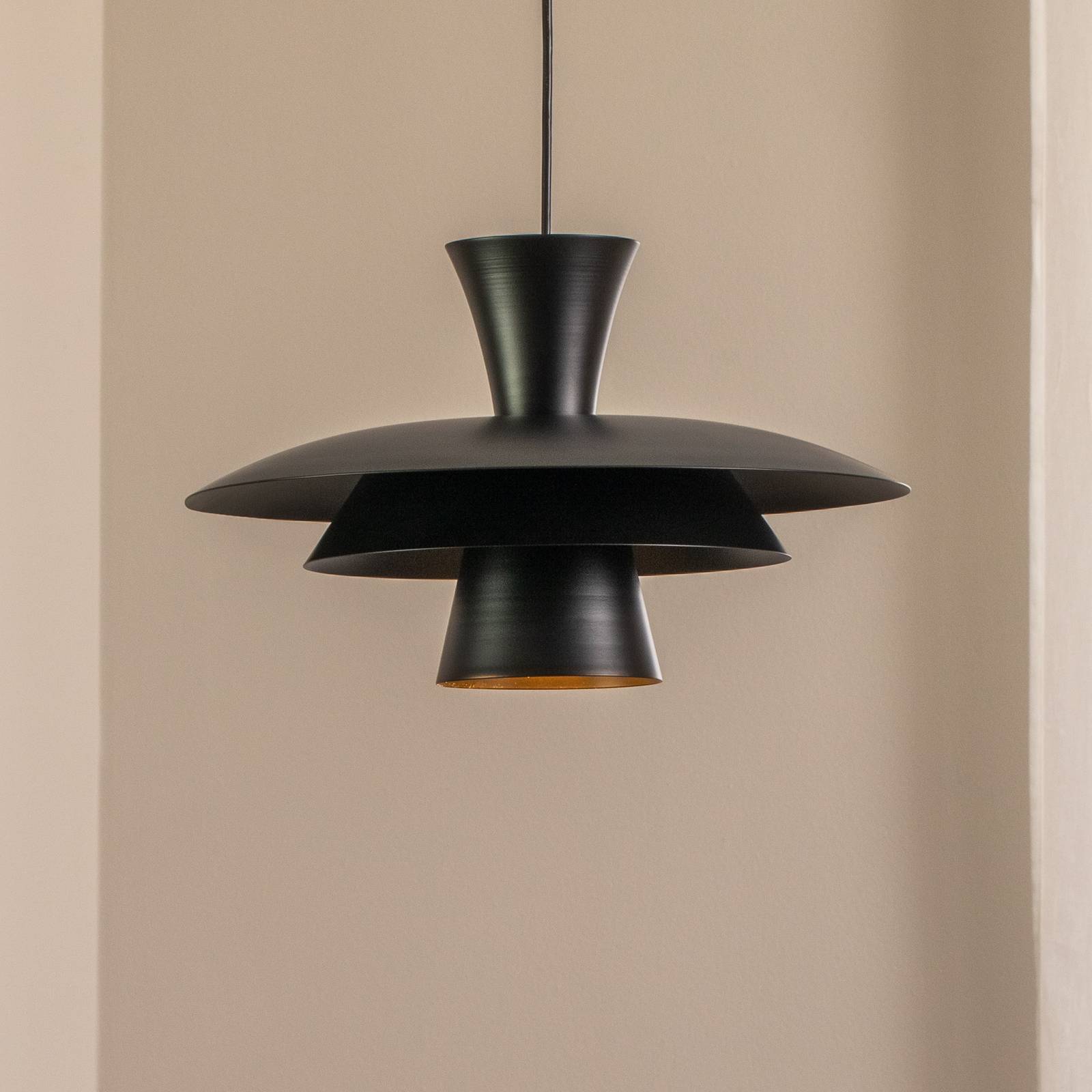 Hängeleuchte Plato, schwarz, Metall, Ø 38 cm, E27 günstig online kaufen