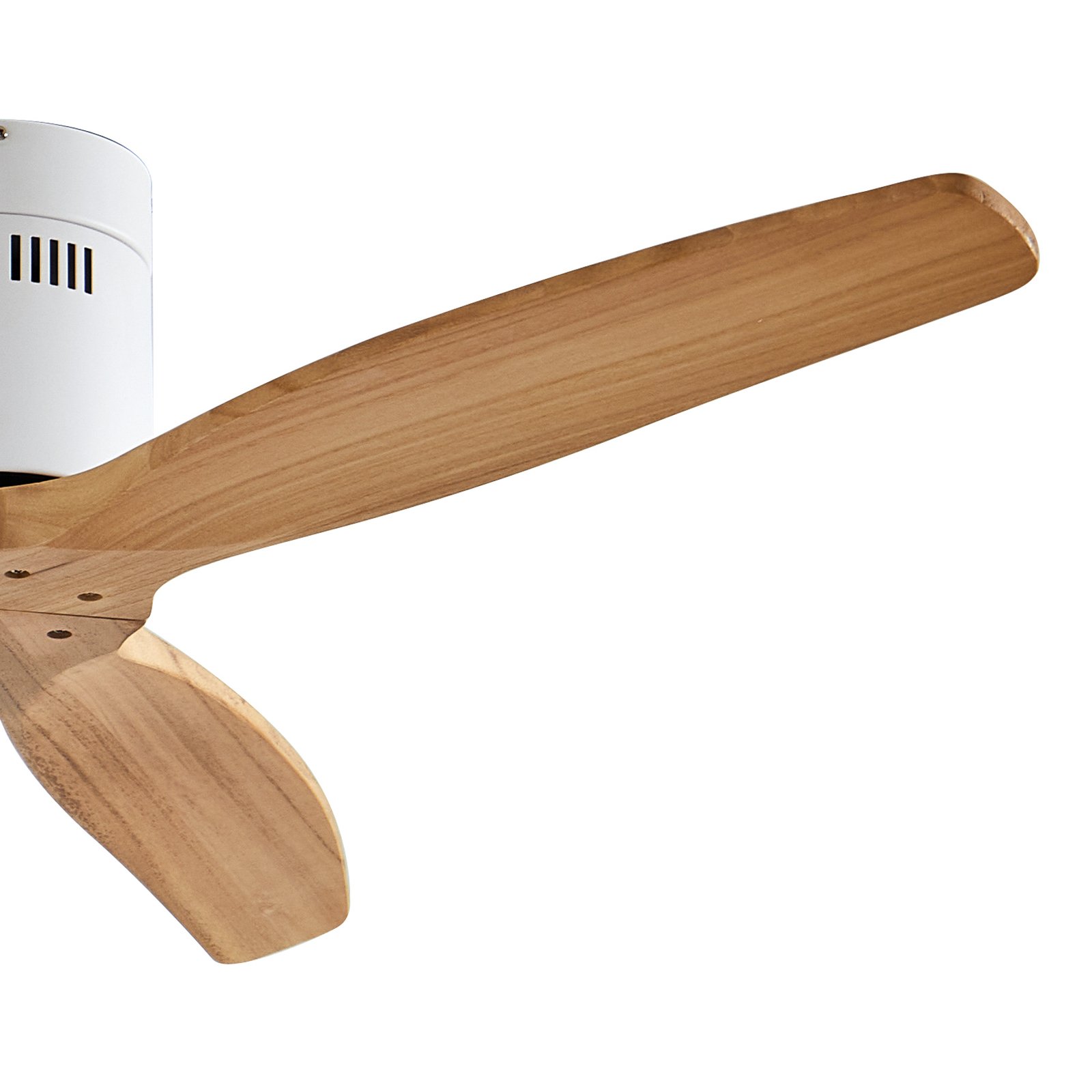 Lucande Deckenventilator Vindur, weiß, Holz, DC, leise