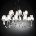 18-bulb chandelier Opera with glass lampshade