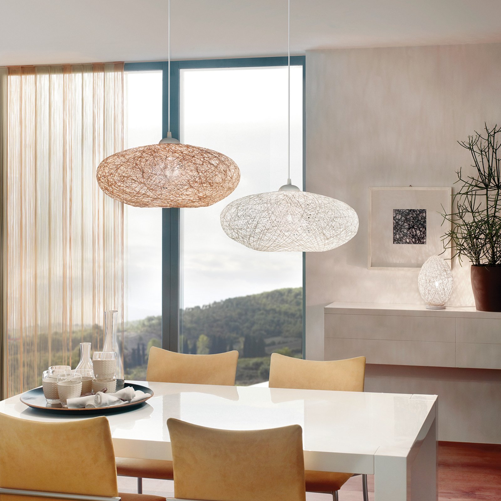 Fabric Campilo hanging light in white