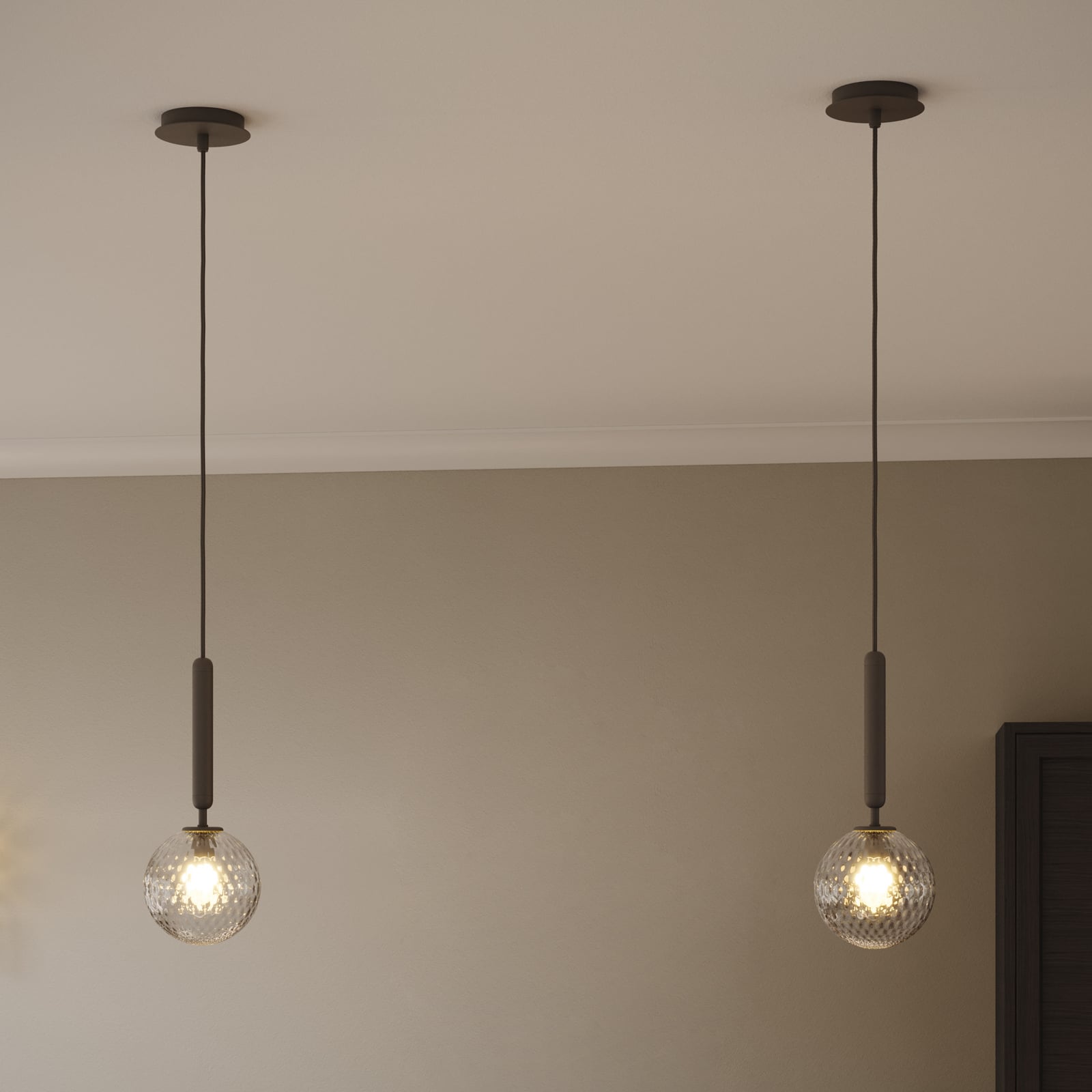 Miira 1 Pendelleuchte Rock Grey/Optic Clear - Nuura