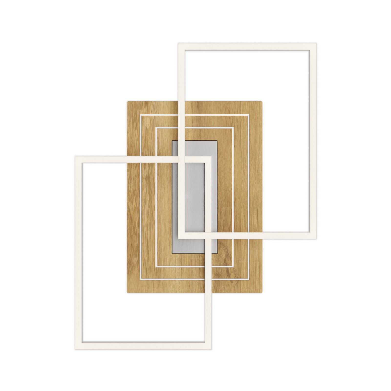 LED griestu lampa Inka S, garums 50 cm, gaiša koksne, dimmerējama