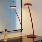 OLIGO Glance lampe à poser LED arquée rouge mate