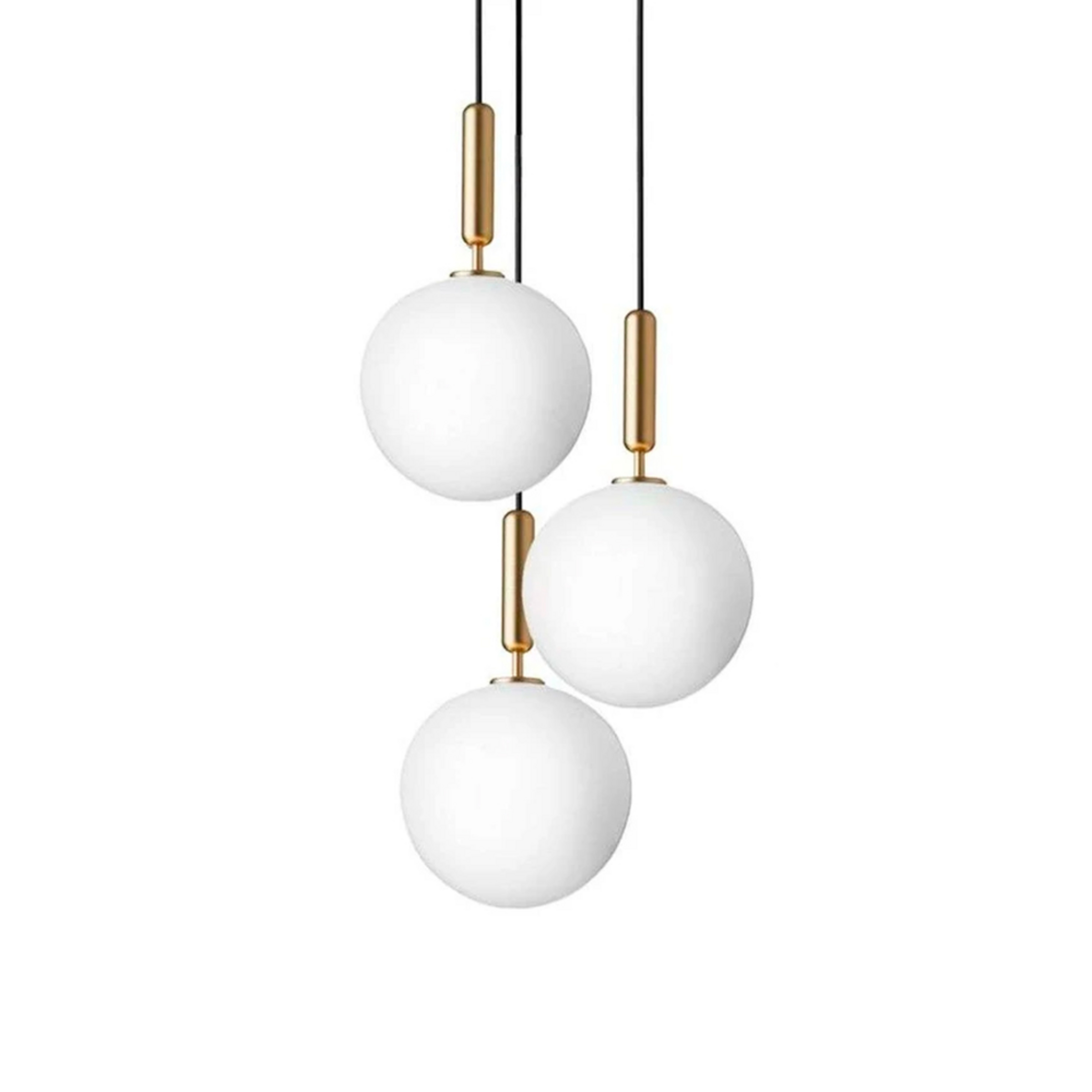 Miira 3 Kronleuchter, messing/opal, Ø 37 cm, 3-flg. - Nuura