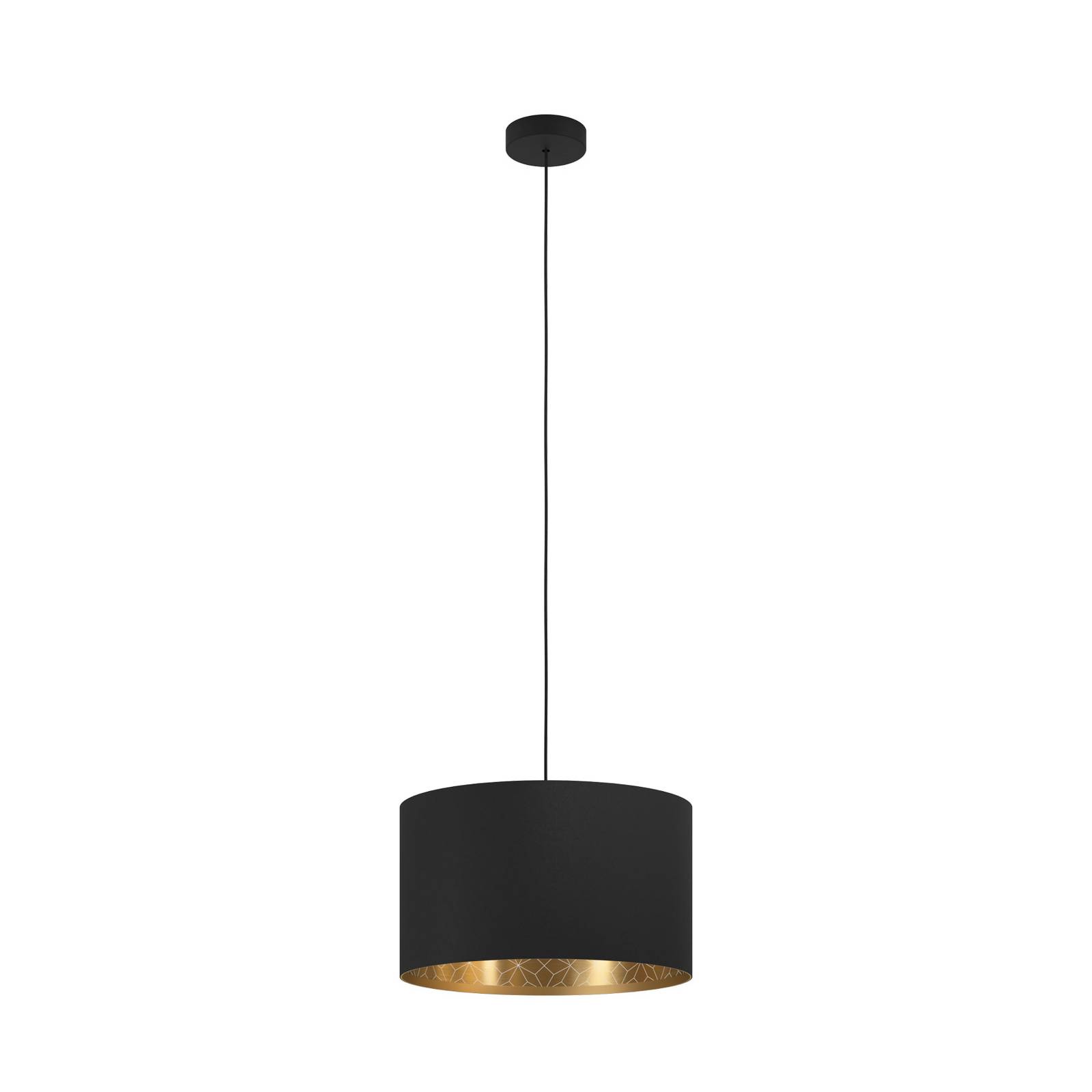 Suspension Zaragoza noire/dorée à 1 lampe Ø38 cm