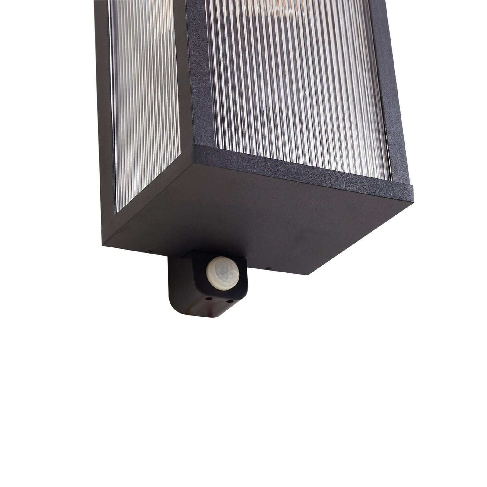 Peldar Fluted Outdoor Wall Lamp w/Sensor Black - Lindby