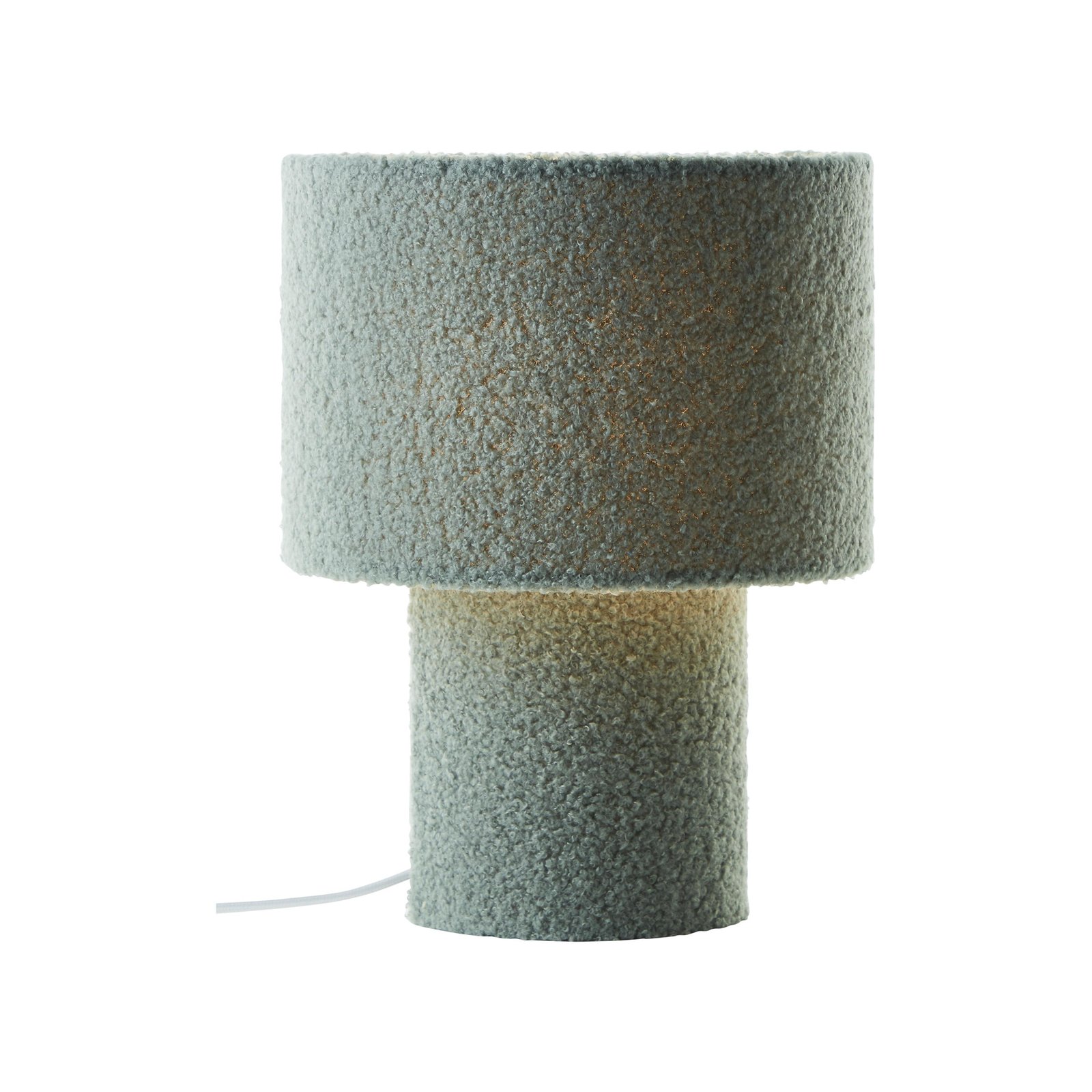Lampada da tavolo Teddy, verde, altezza 30 cm, tessuto/metallo